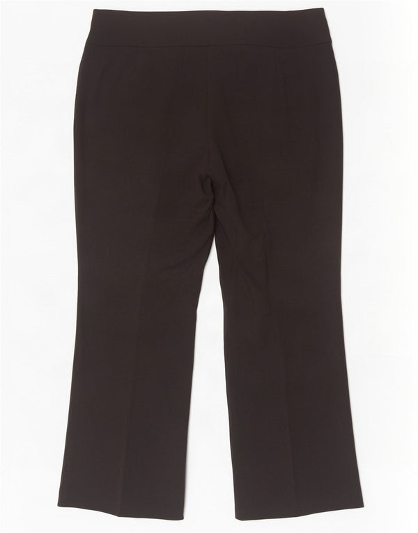 Calça casual feminina Marks & Spencer com perna larga UK 18 XL W38 L28 preta