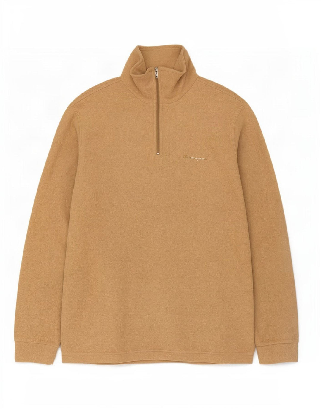 Jumper de lã masculino Champion com zíper e gola grande bege