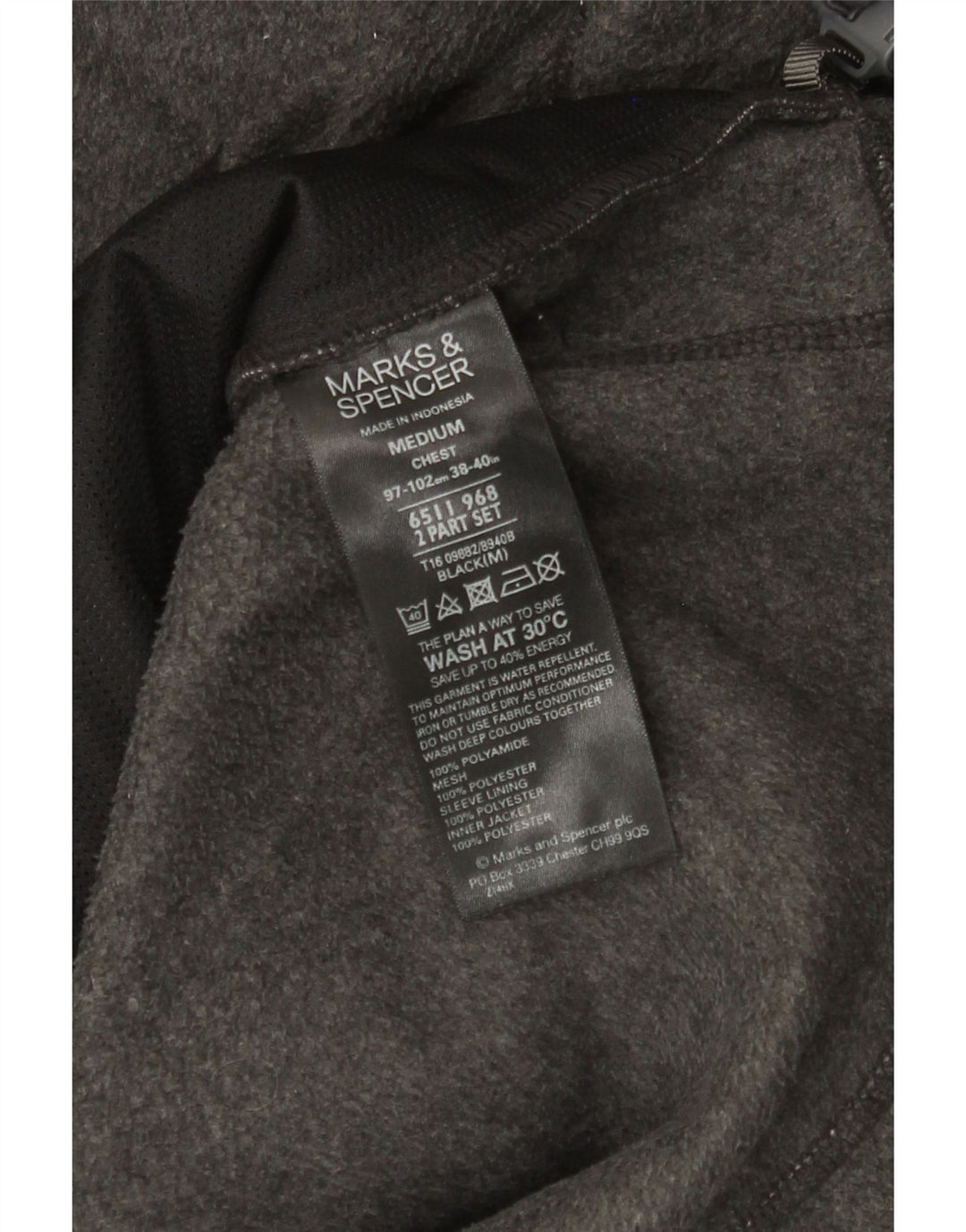 Jaqueta masculina de lã Marks & Spencer UK 38 poliamida cinza médio
