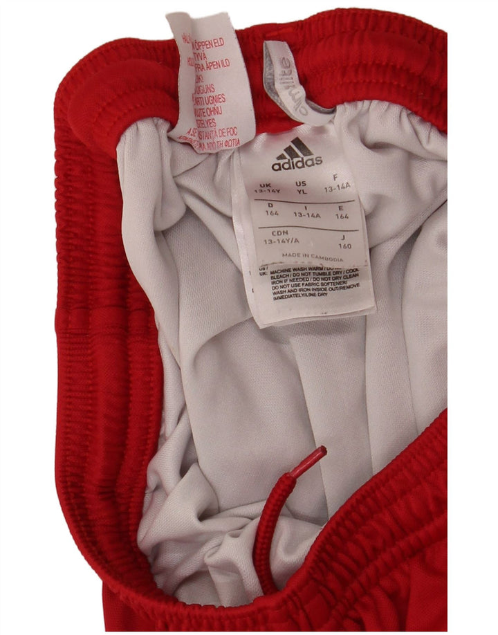 Shorts esportivos Adidas Boys Climalite 13-14 anos poliéster vermelho