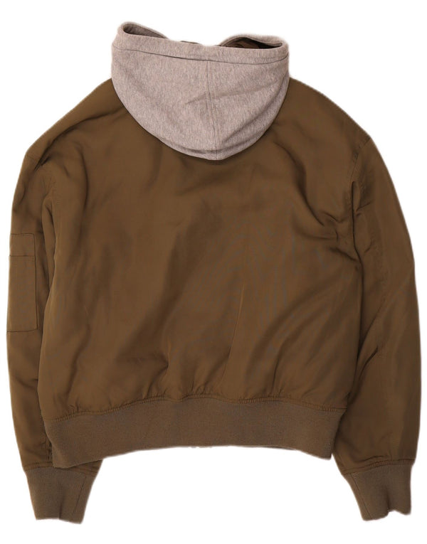 Jaqueta Vans Mens Hooded Bomber UK 36 Small Khaki Colourblock Poliéster