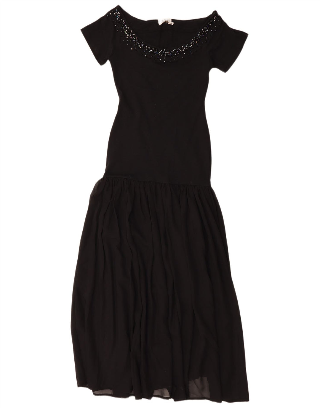 Vestido maxi feminino vintage IT 42 médio preto