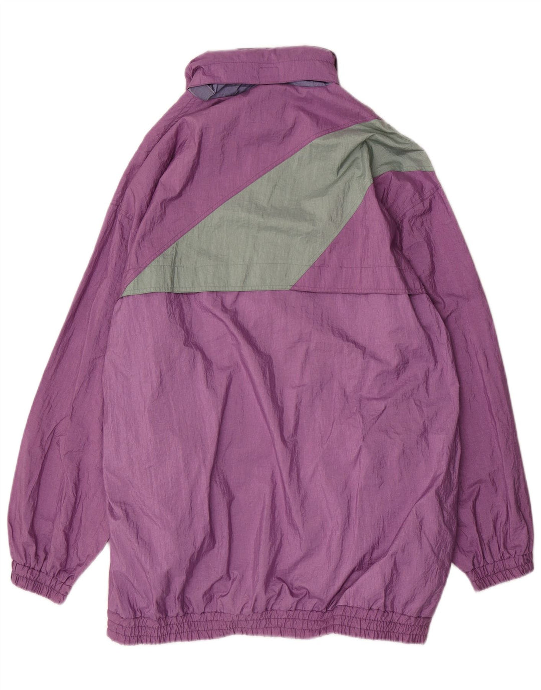 Capa de chuva masculina VINTAGE de ajuste solto Reino Unido 38 poliamida colorblock roxo médio