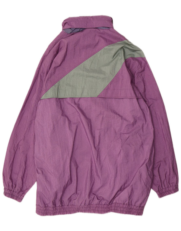 Capa de chuva masculina VINTAGE de ajuste solto Reino Unido 38 poliamida colorblock roxo médio