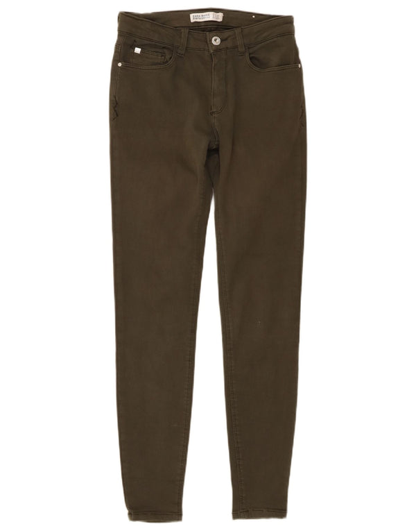 Calça jeans skinny feminina Zara EU 36 XS W26 L27 cáqui