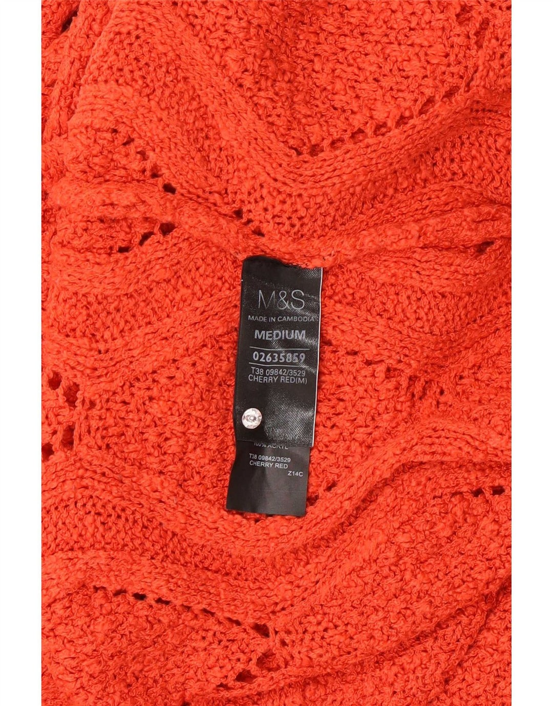 Suéter feminino Marks & Spencer com gola redonda Reino Unido 14 médio laranja