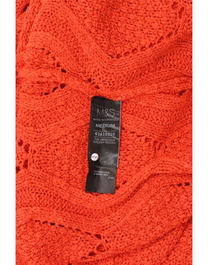 Suéter feminino Marks & Spencer com gola redonda Reino Unido 14 médio laranja