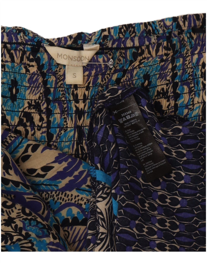 Vestido maxi feminino sem alças Monsoon Reino Unido 8 pequeno paisley multicolorido