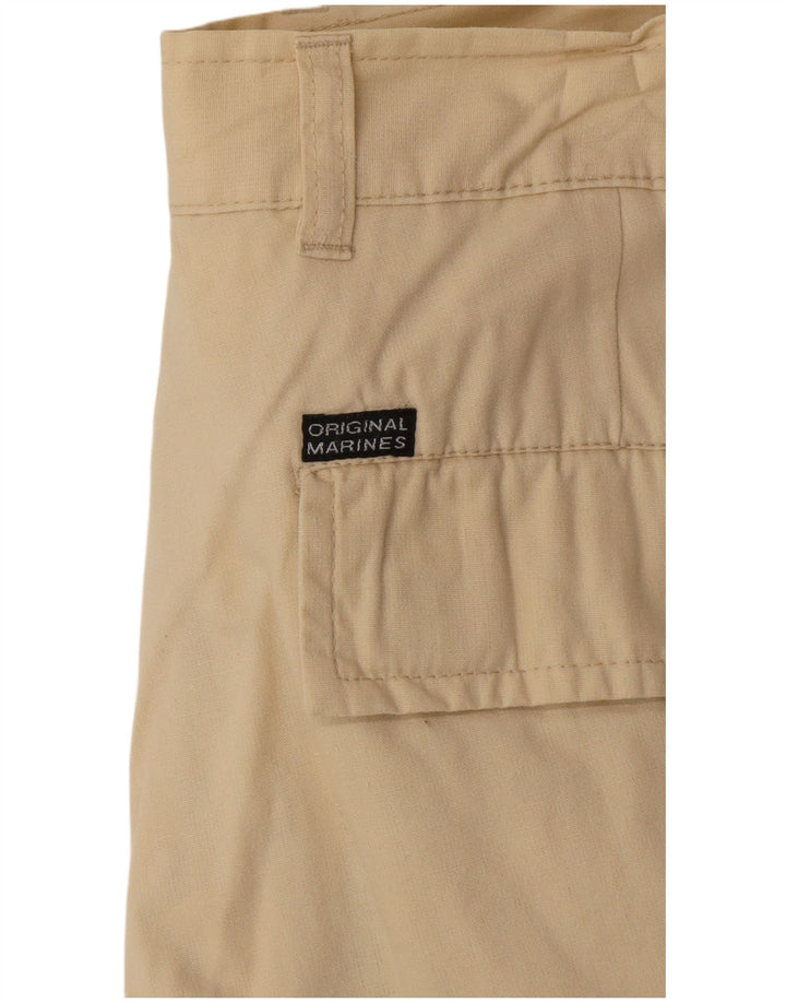 Shorts cargo feminino VINTAGE W34 grande algodão bege