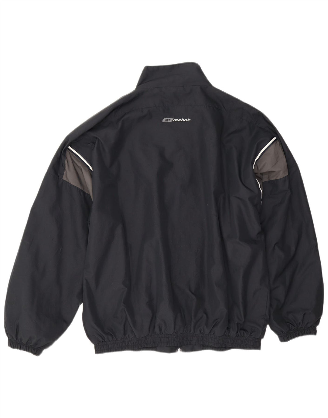 Reebok Mens Loose Fit Tracksuit Top Jaqueta Médio Preto Colorblock