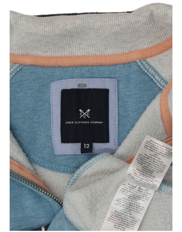 Crew Clothing moletom feminino Jumper UK 12 bloco colorido azul médio