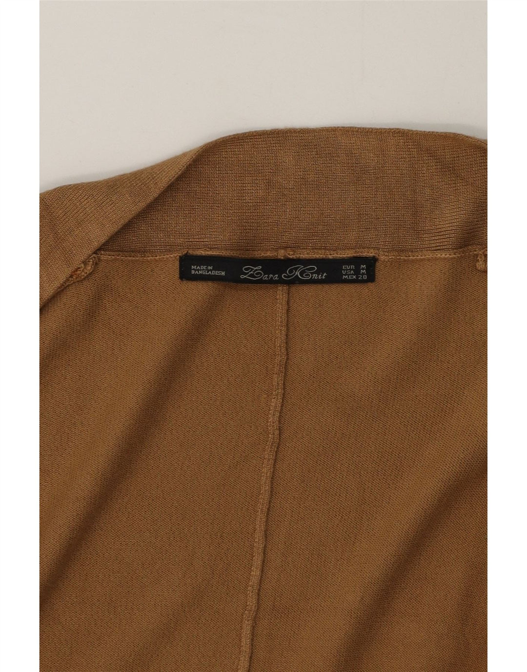 Zara Suéter feminino oversized Batwing aberto cardigan Reino Unido 14 marrom médio