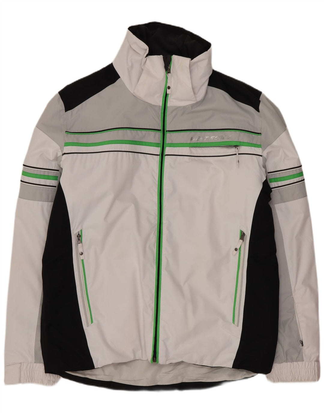 Jaqueta corta-vento masculina West Scout UK 44 2XL poliéster colorblock branco