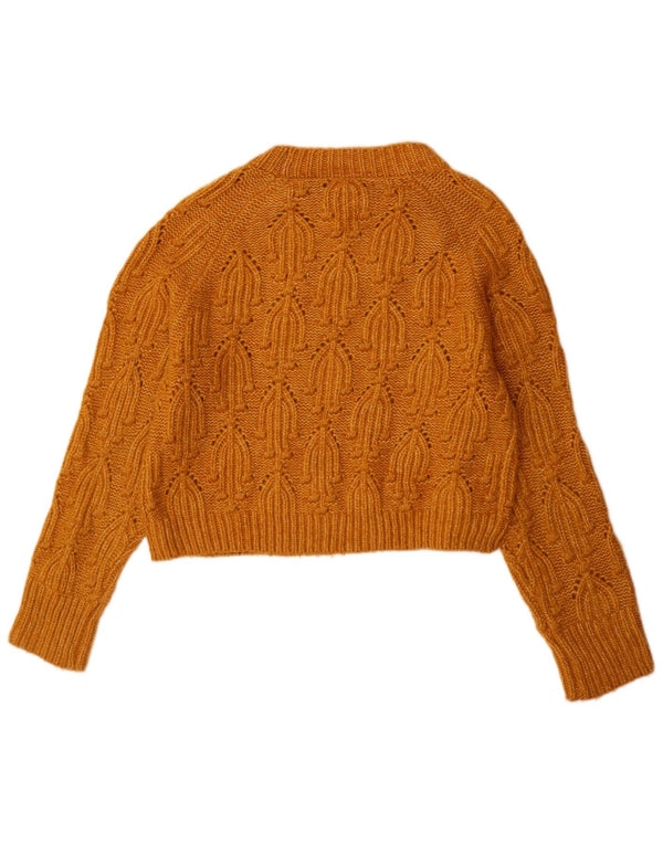 Zara Suéter feminino com gola canoa e gola redonda Reino Unido 10 pequeno bege