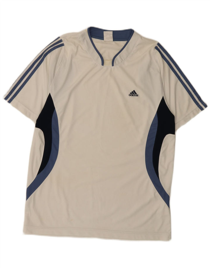 Adidas Mens Camiseta Top XL Branco Colorblock Poliéster