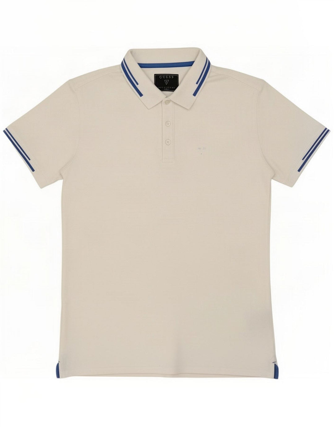 Guess Camisa polo masculina Reino Unido 40 algodão branco médio