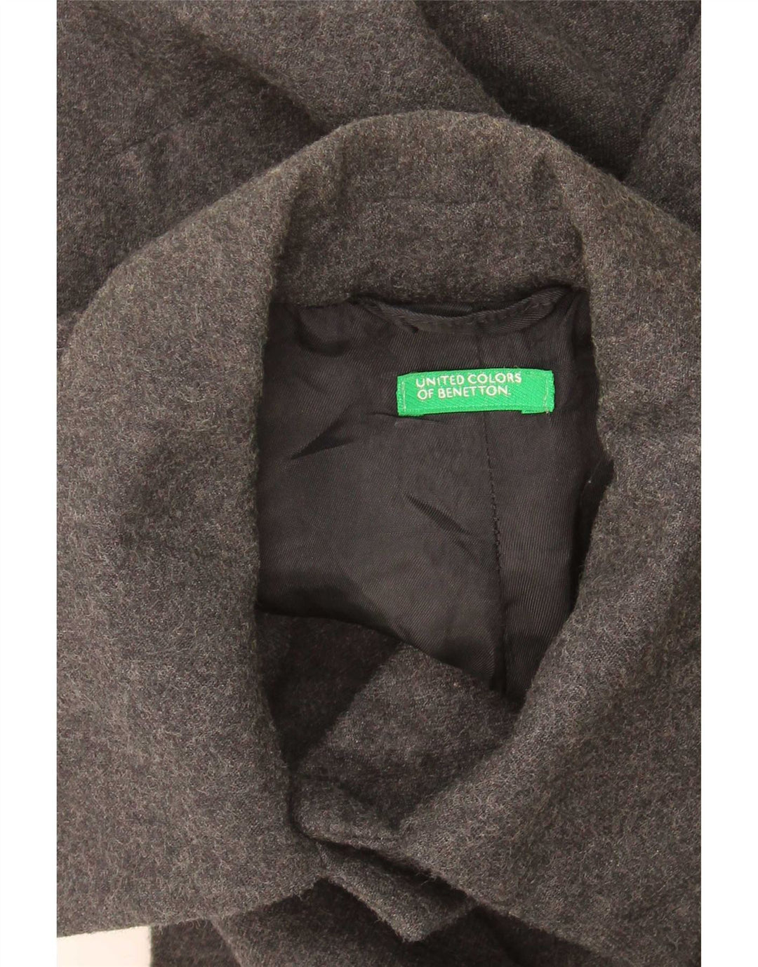 Jaqueta blazer feminina de 5 botões Benetton IT 44 lã virgem cinza médio
