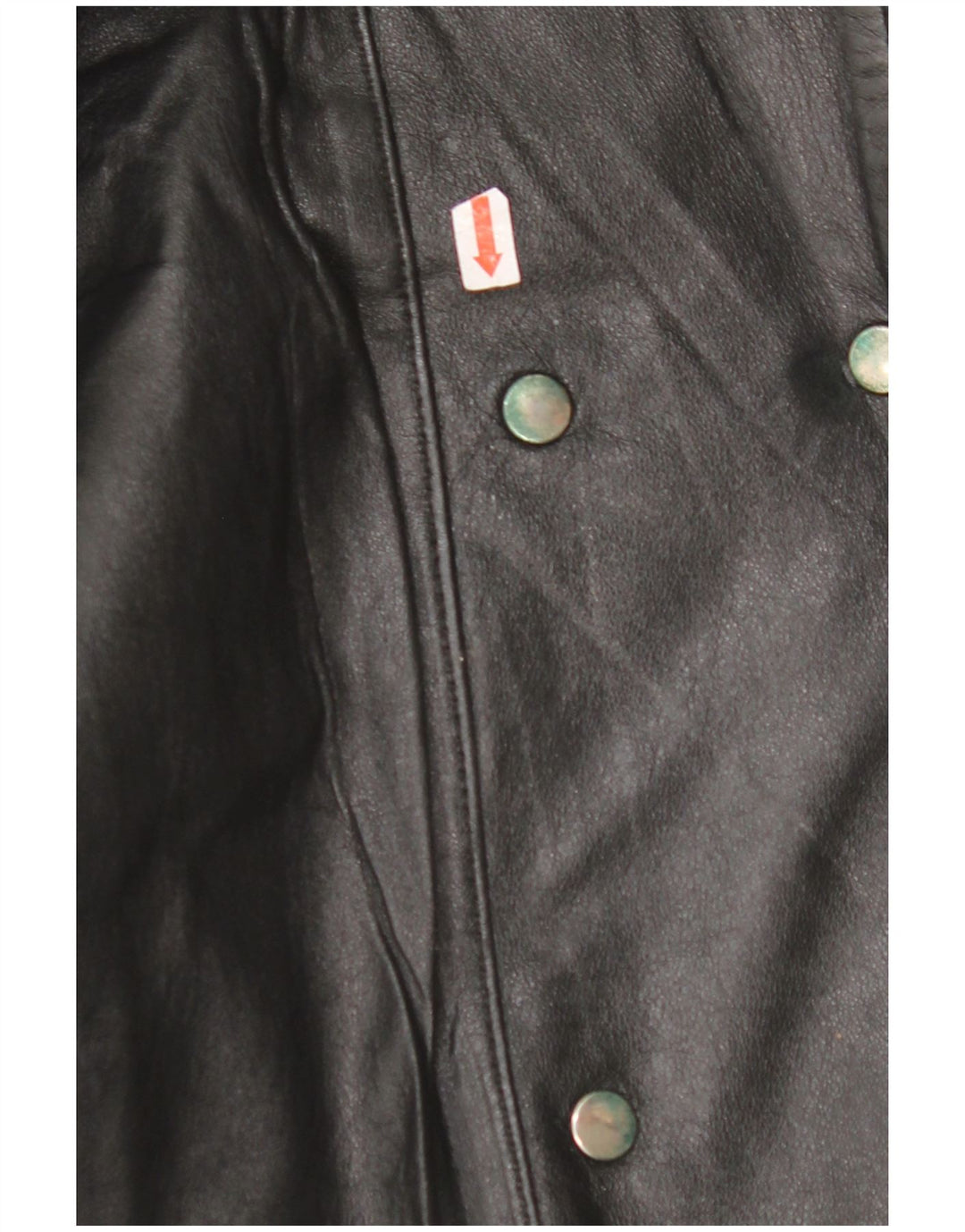 Jaqueta feminina de couro superdimensionada VINTAGE EU 42 couro preto grande