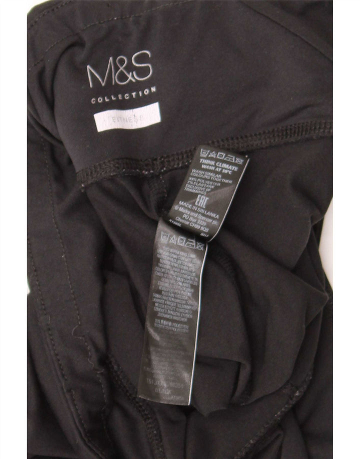 Leggings femininos Marks & Spencer UK 12 poliéster preto médio