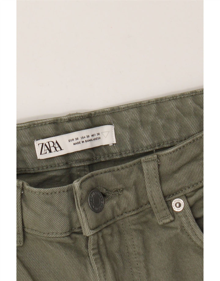 Zara Mens Denim Shorts EU 38 Pequeno W30 Verde