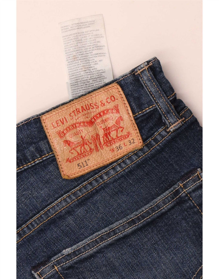 Levi's Masculino 511 Slim Jeans W36 L28 Azul Algodão