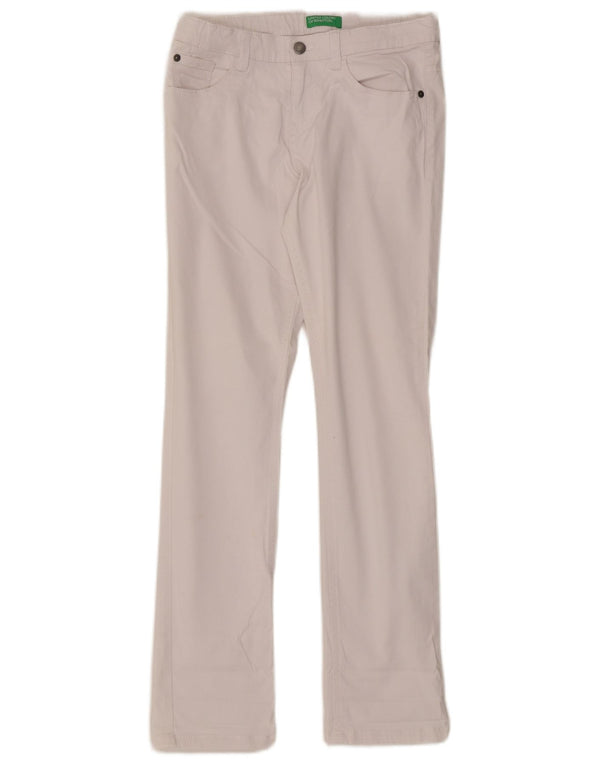 Benetton Meninas Jeans Slim 11-12 Anos 2XL W28 L29 Algodão Branco