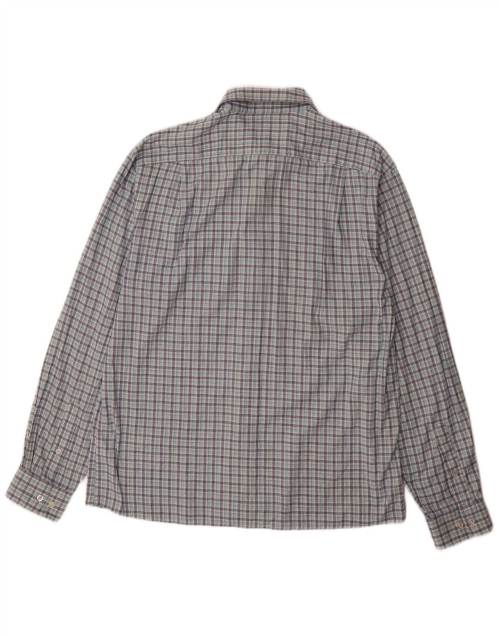Camisa masculina Tommy Hilfiger Stretch Slim Fit tamanho 16 1/2 grande xadrez azul
