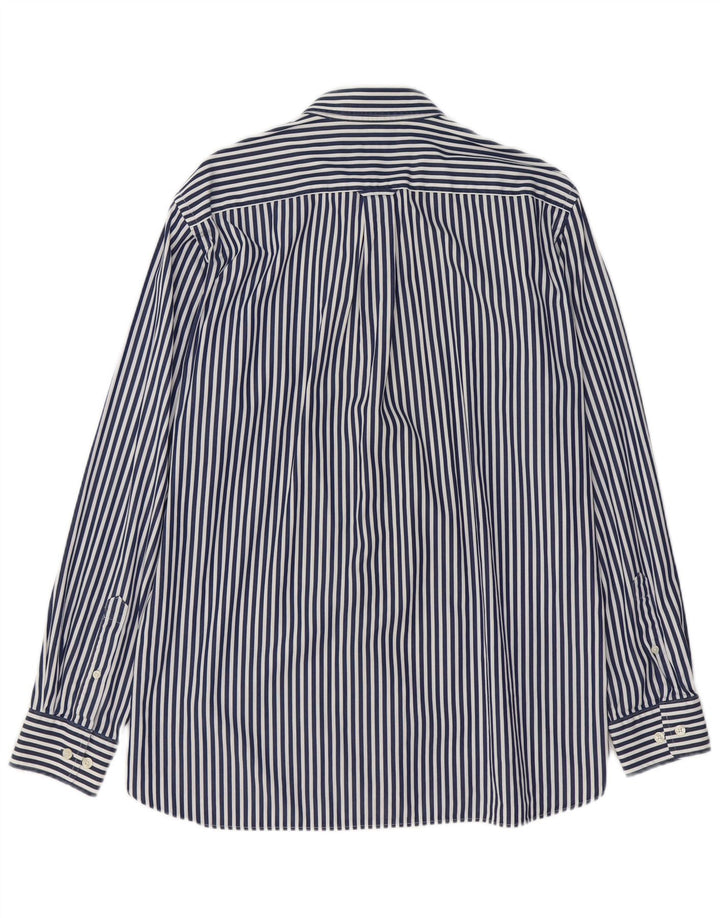 Camisa masculina GANT grande algodão listrado azul marinho