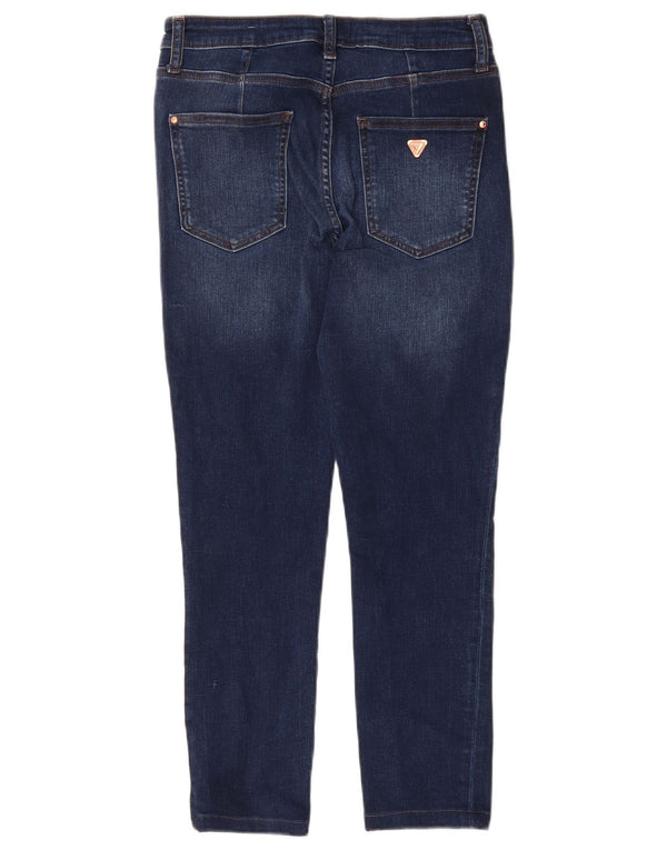 Calça jeans feminina GUESS Sculpt cintura alta skinny W29 L25 azul marinho algodão