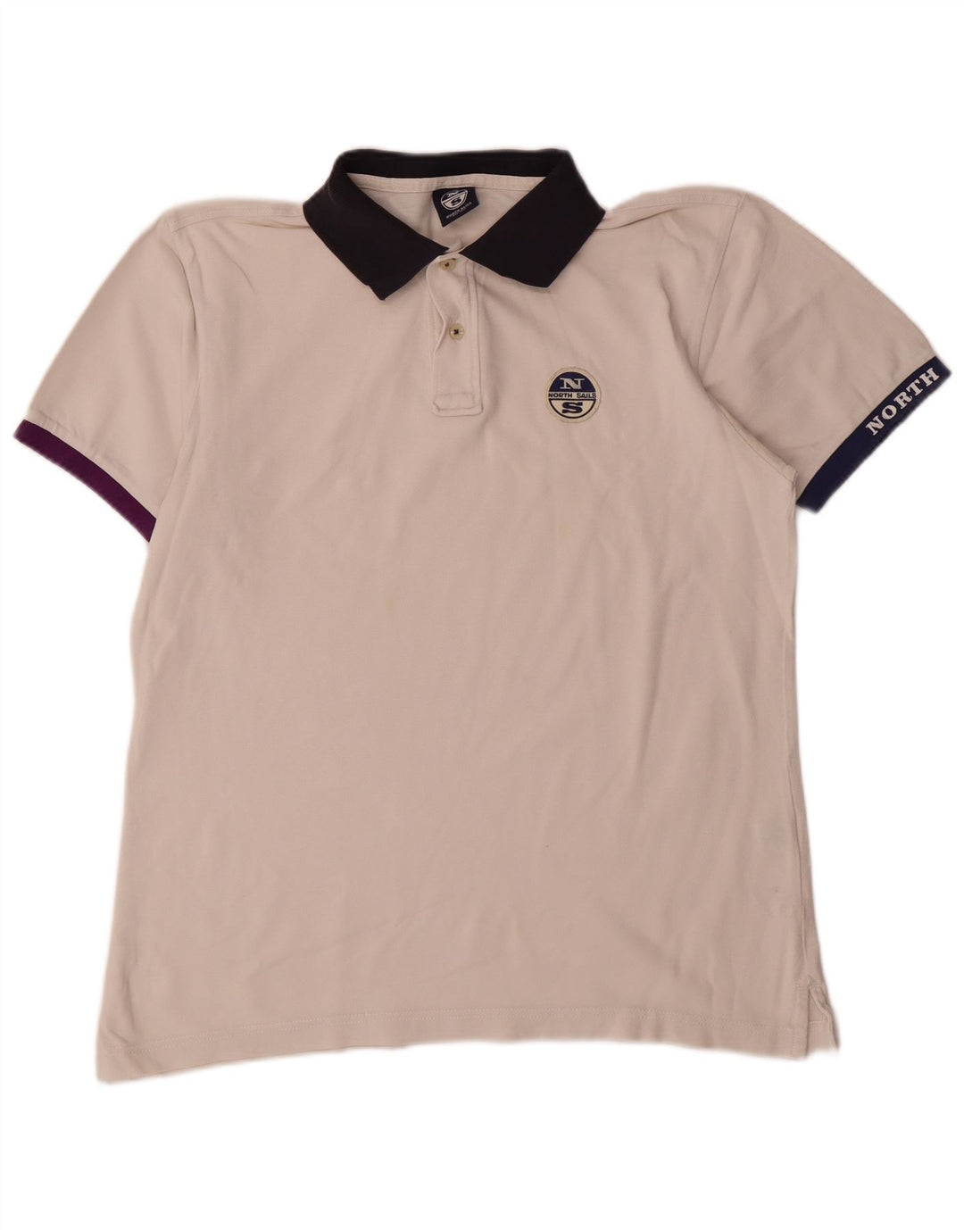 Camisa polo masculina de rugby North Sails médio algodão branco