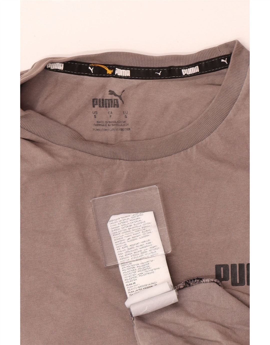 Puma Camiseta Masculina Top Pequeno Algodão Cinza