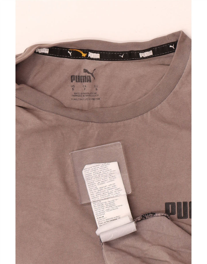 Puma Camiseta Masculina Top Pequeno Algodão Cinza