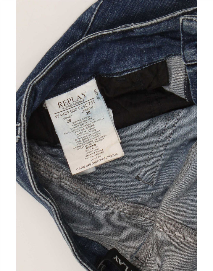 Replay Jeans Slim Feminino W28 L30 Azul Algodão