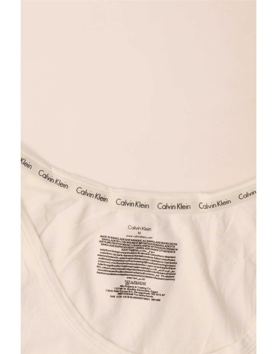 Calvin Klein Mens Colete Top Médio Algodão Branco