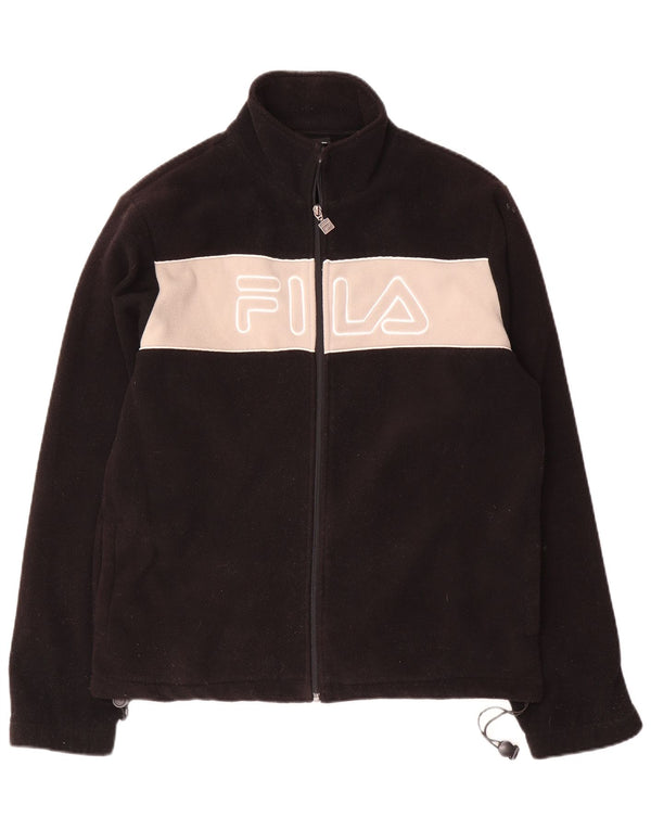 Jaqueta masculina Fila Graphic Fleece UK 38 Medium Black Colourblock