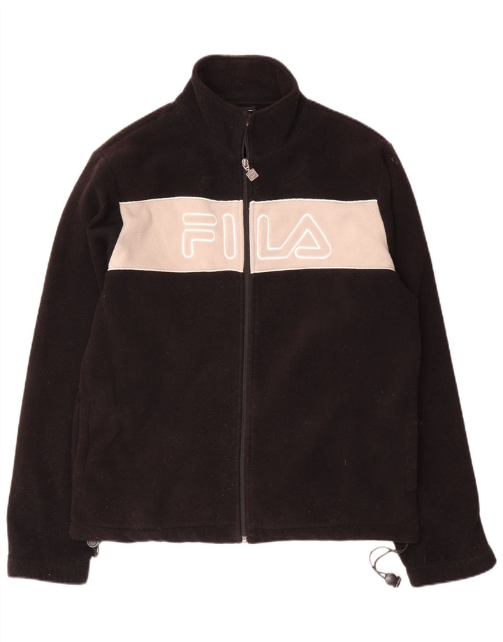 Jaqueta masculina Fila Graphic Fleece UK 38 Medium Black Colourblock