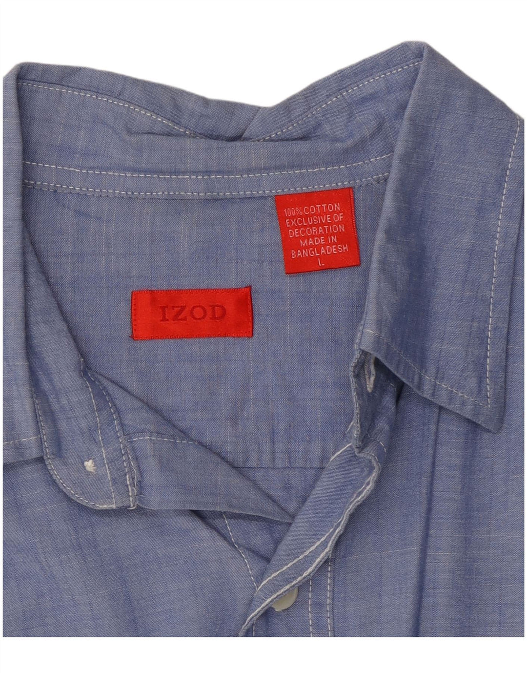 Camisa masculina IZOD grande algodão manchado azul