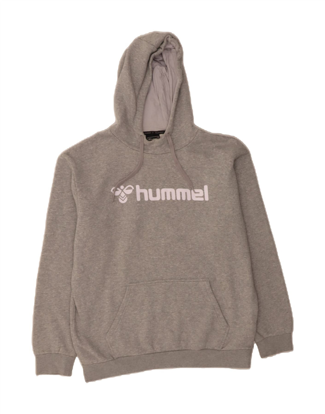 HUMMEL Mens Graphic Oversized Hoodie Jumper Medium Grey Cotton Vintage Hummel and Second-Hand Hummel from Messina Hembry 