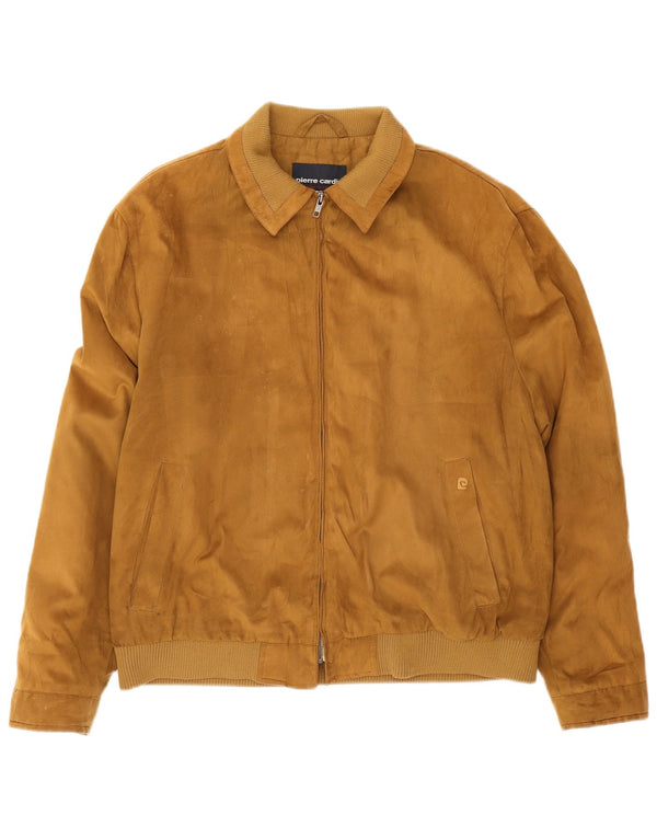 Jaqueta bomber masculina Pierre Cardin UK 42 XL poliéster bege