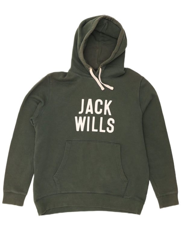 Jumper com capuz gráfico masculino Jack Wills XL algodão verde