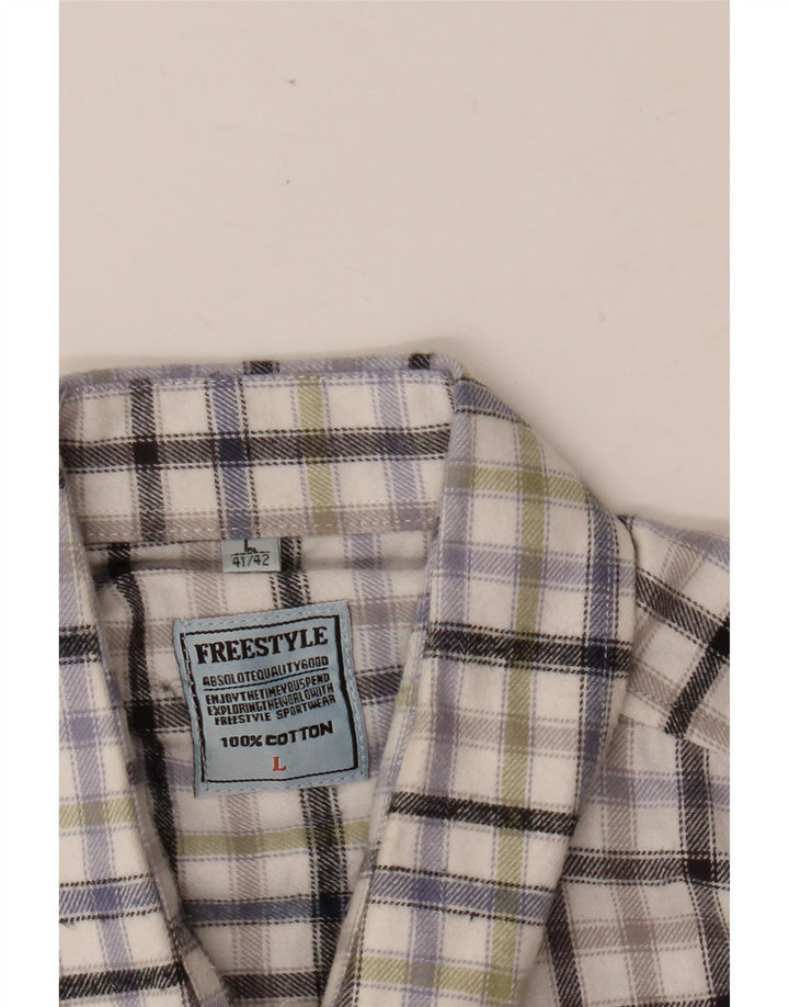 Camisa masculina de flanela FREE STYLE tamanho 41/42 grande algodão xadrez multicolorido