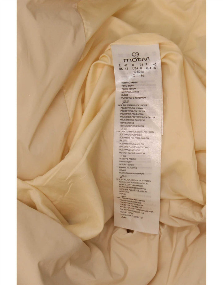 MOTIVI Womens Hooded Padded Coat UK 12 Medium Beige Polyester