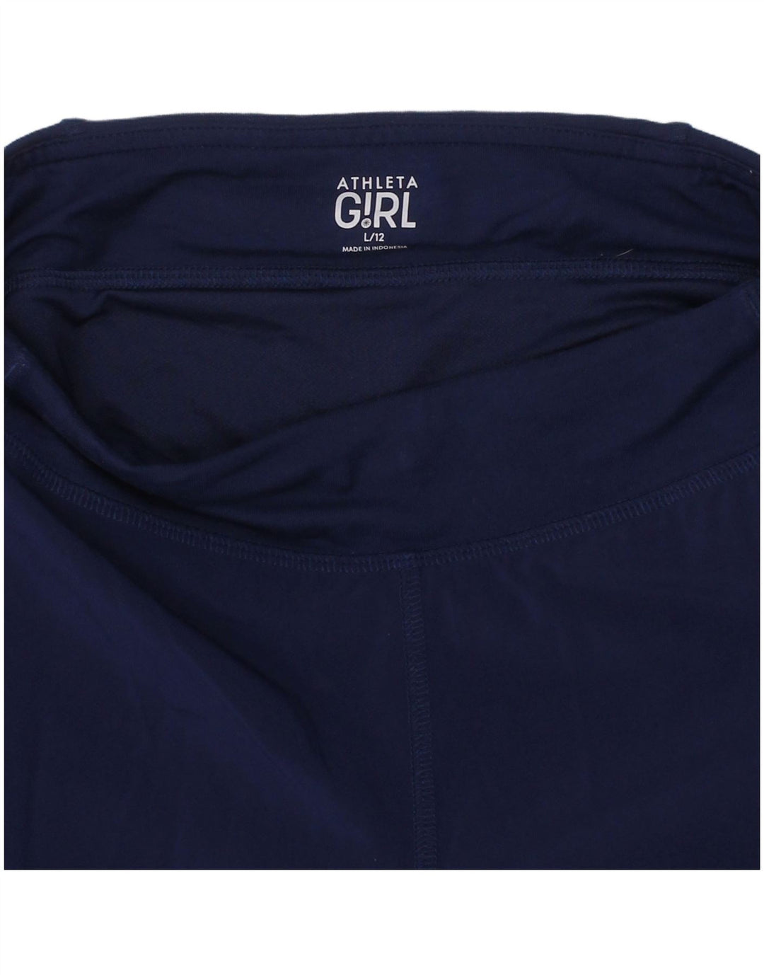 Shorts esportivos femininos ATHLETA 11-12 anos grande poliéster azul marinho