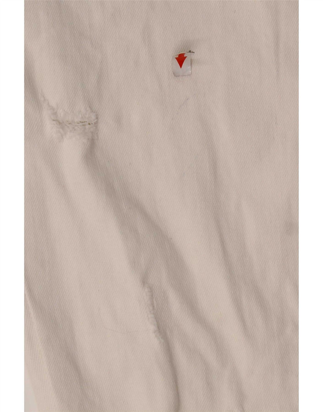 Zara Jeans feminino cortado desgastado UE 42 grande W32 L24 algodão branco