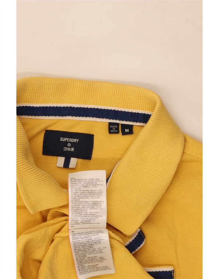 Camisa polo masculina Superdry algodão amarelo médio