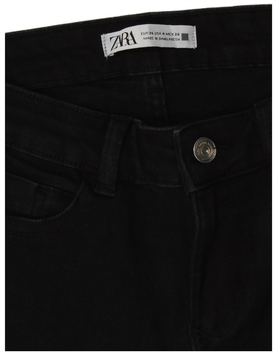 Calça jeans skinny feminina Zara EU 36 XS W26 L27 algodão preto