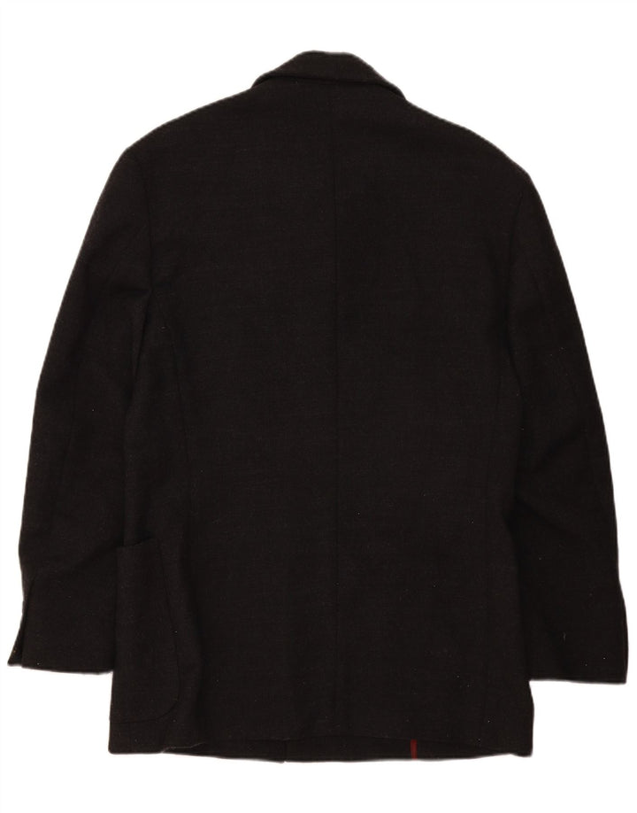 Jaqueta blazer masculina Carlo Pignatelli com 4 botões Reino Unido 36 pequena lã preta