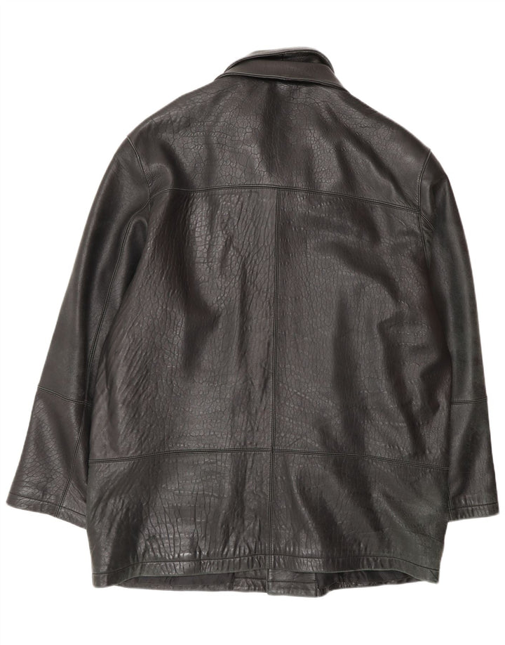 Casaco de couro masculino SUMMIT UK 42 XL couro preto