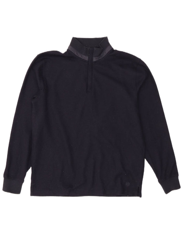 Suéter masculino Massimo Dutti com zíper e gola grande poliéster azul marinho