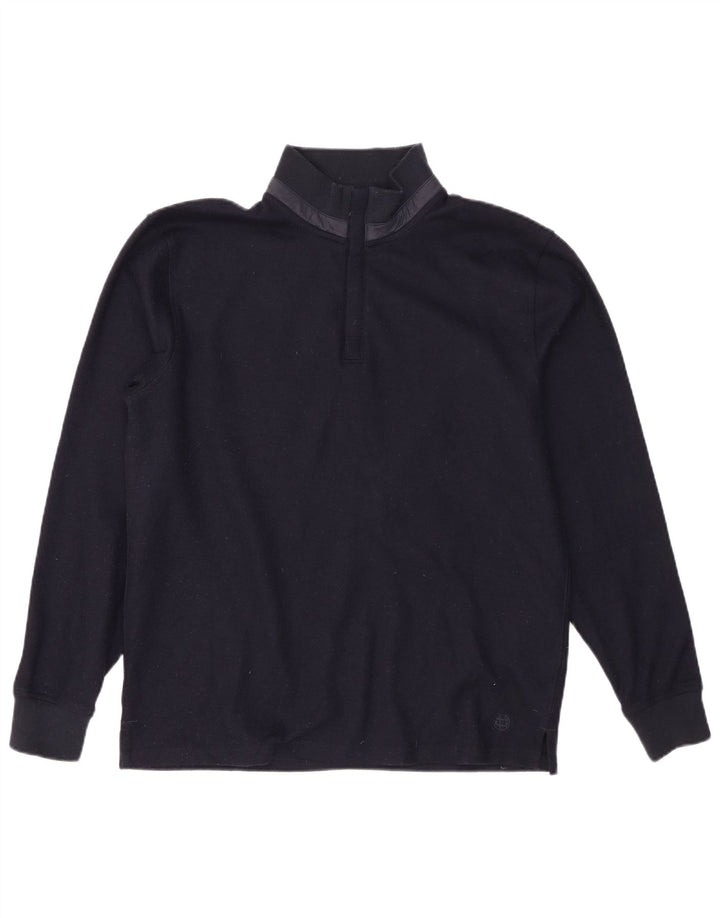 Suéter masculino Massimo Dutti com zíper e gola grande poliéster azul marinho